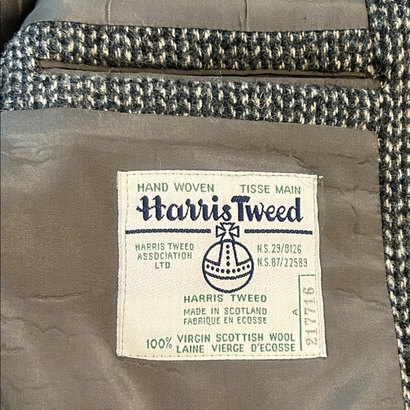 Harris Tweed Blazer with Suede Elbow Patches 2 Button Wool Sport Coat Men’s M - Picture 7 of 16